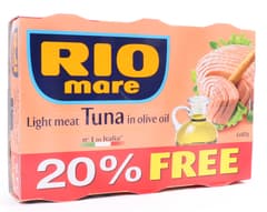 Rio Mare Light Meat Tuna In Olive Oil 6 80g 20 Free