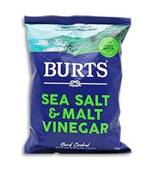 Burts Sea Salt Malt Vinegar Potato Chips 150g
