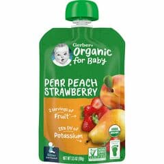 Gerber 2nd Foods Organic Pear Peach Strawberry 3 5oz