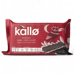 Kallo Belgian Dark Chocolate Organic Rice Cakes Thins 90g