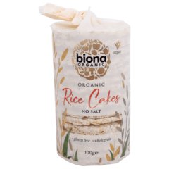 Biona Organic Gluten Free Wholegrain Rice Cake No Salt 100g