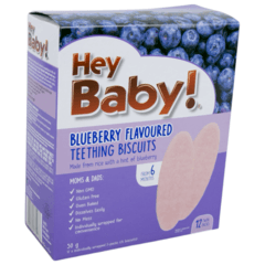Hey Baby Blueberry Flavoured Teething Biscuits 50 G