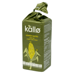 Kallo Organic Lightly Salted Wholegrain Low Fat Corn Cake Thins 130g