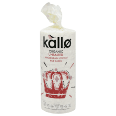 Kallo Organic Unsalted Wholegrain Low Fat Rice Cake 130g