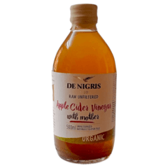 De Nigris Organic Raw Unfiltered Apple Cider Vinegar With Mother 500 Ml