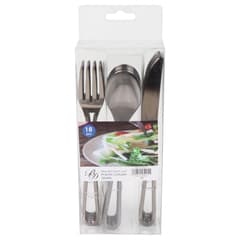 B And D Plastic Silver Cutlery 18 Pcs