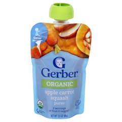 Gerber 2nd Foods Organic Apple Carrot And Squash Puree Baby Food 99g