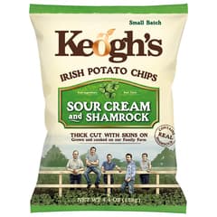 Keogh S Sour Cream Shamrock Irish Potato Chips Thick Cut With Skins On 125g