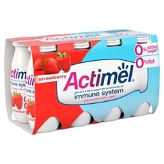 Actimel Strawberry Dairy Drink 8 × 100g