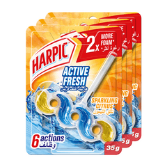 Harpic Toilet Cleaner Active Fresh Sparkling Lemon 2 1 35g Value Pack