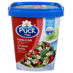 Puck Paprika Chili Cubed White Cheese Greek Style 410g