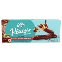 Lago Plaisir Milk Chocolate Coated Wafer Filled with Hazelnut Cream 100g