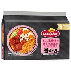 Lucky Me! Bulramen Spicy Chicken Carbonara Stir-Fried Noodles 6*60g
