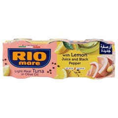 Rio Mare Light Tuna In Olive Oil With Lemon And Black Pepper 3 × 65g