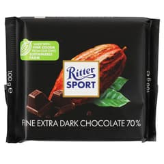 Ritter Sport Fine Extra Dark Chocolate 70 Percent Cocoa 100g