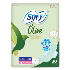 Olive Moisturising Olive Oil Cotton Touch Maxi Thick Large Pads with Wings