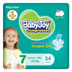 Compressed Diamond Channels Diapers Size 7 XXX-Large (+18kg) Mega Pack