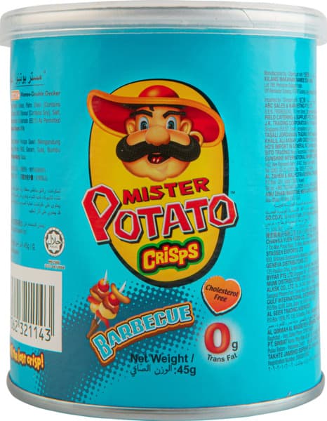 Mister Potato Crisps Barbecue Potato Chips 45G