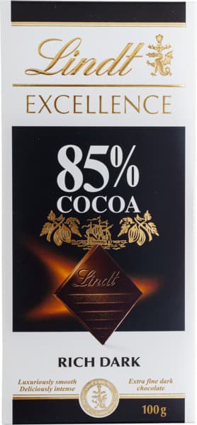 Lindt Excellence 85% Cocoa Dark Chocolate Bar 100G