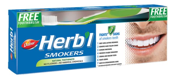 Dabur Herb'l Smokers Natural Toothpaste With Toothbrush