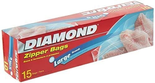 Diamond Zipper Bags Freezer Large 15's