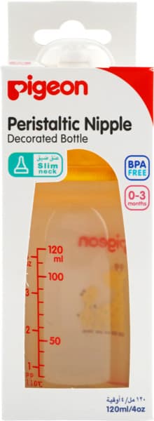 Pigeon Peristaltic Nipple Decorated Plastic Bottle 120Ml