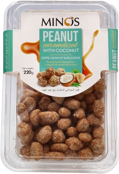 Minos Caramelized Peanuts With Coconut 220G