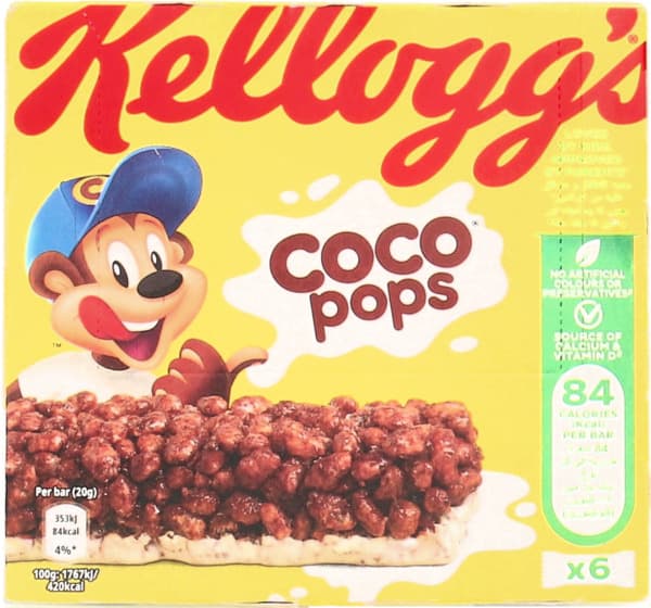 Kellogg's Coco Pops Cereal & Milk Bar 20GX6