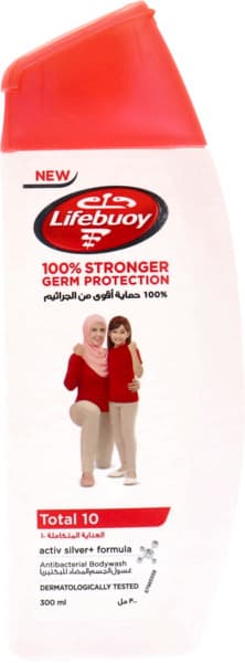 Lifebuoy Active Silver Formula Total 10 Antibacterial Body Wash 300Ml