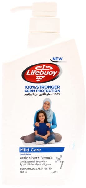 Lifebuoy Mild Care With Milk Cream Antibacterial Body Wash 500Ml