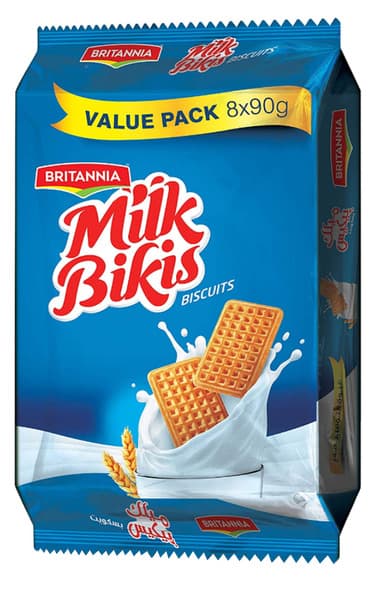 Britannia Milk Bikis Biscuits 8X90G