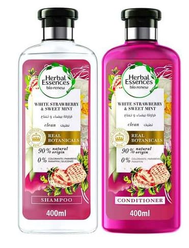 Herbal Essences Bio: Renew White Strawberry & Sweet Mint Shampoo 400Ml + Conditioner 400Ml
