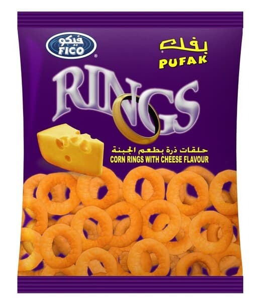 Fico Rings Cheese Corn Snacks 18G