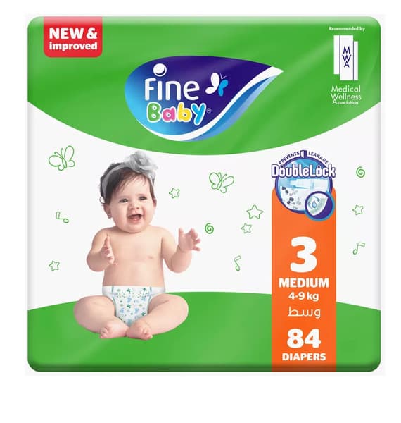 Fine Baby Stage 3 (4-9Kg) Diapers 84's
