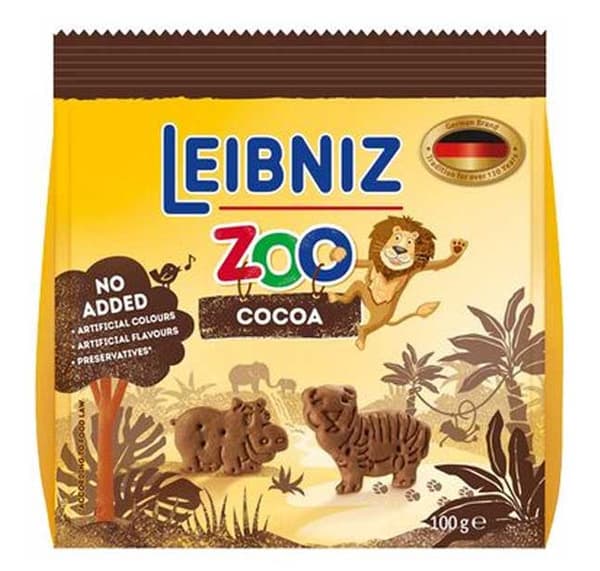 Leibniz Zoo Jungle Animals Cocoa Biscuits 100G