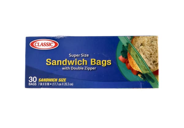Classic Snap & Seal Super Size Sandwich Bag 30's