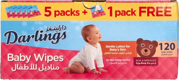 Darlings Baby Wet Wipes 6X20's