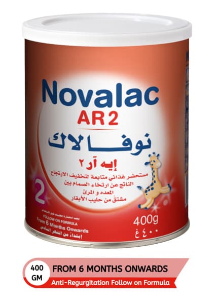 نوفالاك إيه آر 2 تركيبة حليب متابعة لأطفال مضاد للارتجاع (من عمر 6 أشهر فأكثر) 400 جم