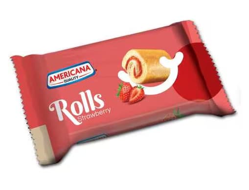 Americana Mini Rolls Strawberry 25G