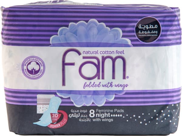 Fam Trifold Night Pads With Wings 8's