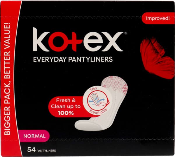 Kotex Liners Normal Flat Unscented 54's