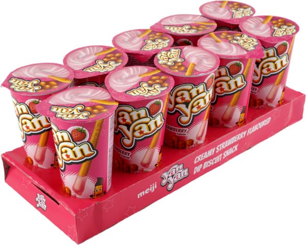 Meiji Yan Yan Strawberry Cream Snack 10X50G