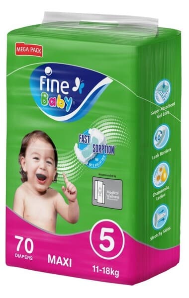 Fine Baby Stage 5 (11-18Kg) Diapers 70's
