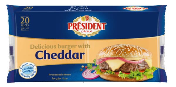 President Burger Cheddar Cheese Slice 400G