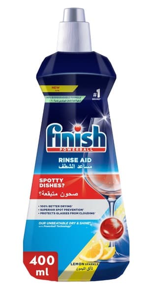 Finish Rinse Aid Lemon Scented Dish Liquid 400Ml