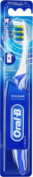 Oral-B Pro-Expert Pulsar Blue & White Battery Powered Medium Toothbrush 1 Piece