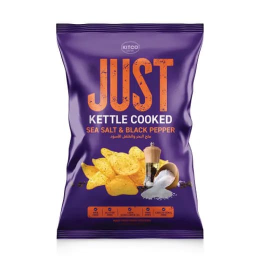 Kitco Vegan Kettle Cooked Sea Salt & Black Pepper Potato Chips 40G