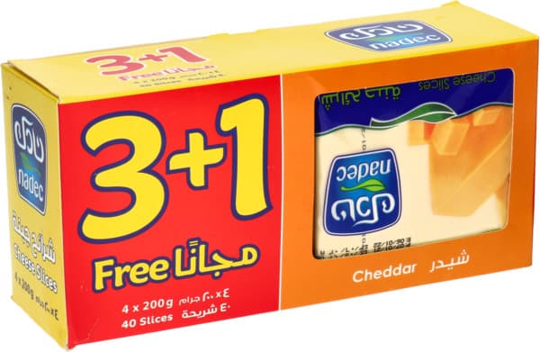 Nadec Cheddar Cheese Slices 4X200G
