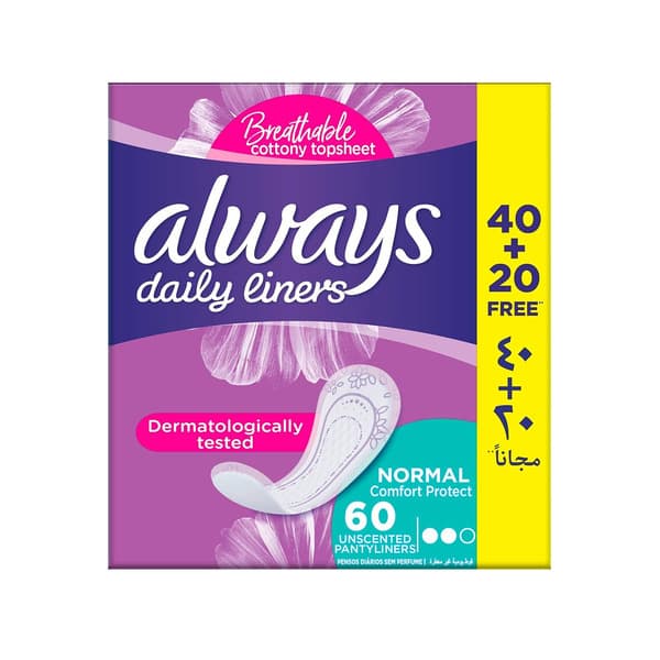 Always Comfort Protect DailyLiners 60pcs