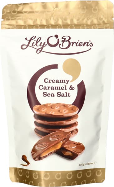 Lily O'Brien's Smooth Milk Chocolate With Creamy Caramel & Sea Salt 120G